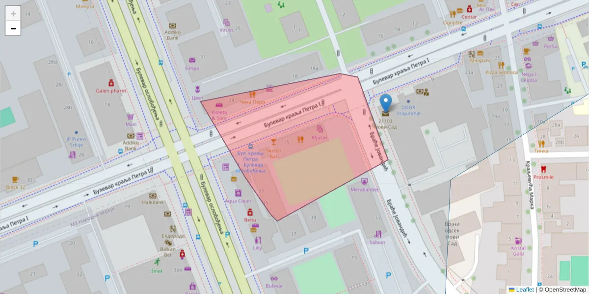 Mapa poštanskog broja  i okolnih poštanskih brojeva u Srbiji