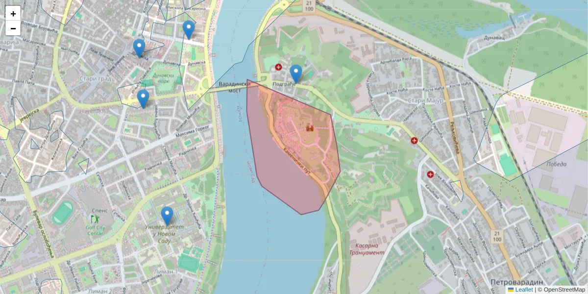 Mapa poštanskog broja  i okolnih poštanskih brojeva u Srbiji