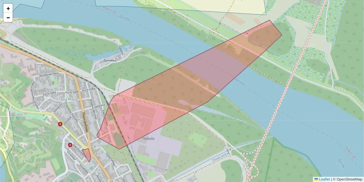 Mapa poštanskog broja  i okolnih poštanskih brojeva u Srbiji