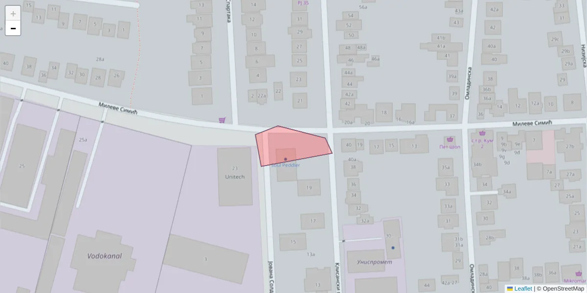 Mapa poštanskog broja  i okolnih poštanskih brojeva u Srbiji