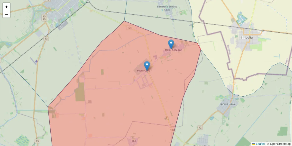 Mapa poštanskog broja  i okolnih poštanskih brojeva u Srbiji