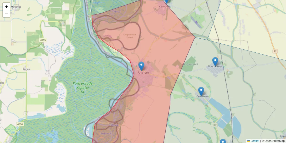Mapa poštanskog broja  i okolnih poštanskih brojeva u Srbiji